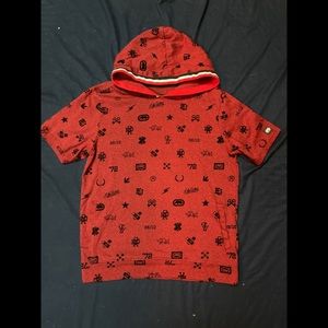 ECKO UNLTD. MEN'S HOODED T-SHIRT Sz S TRUE RED